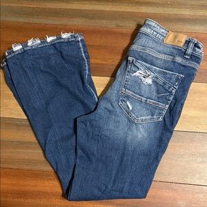 BKE Women's Flare Jeans in Dark Blue